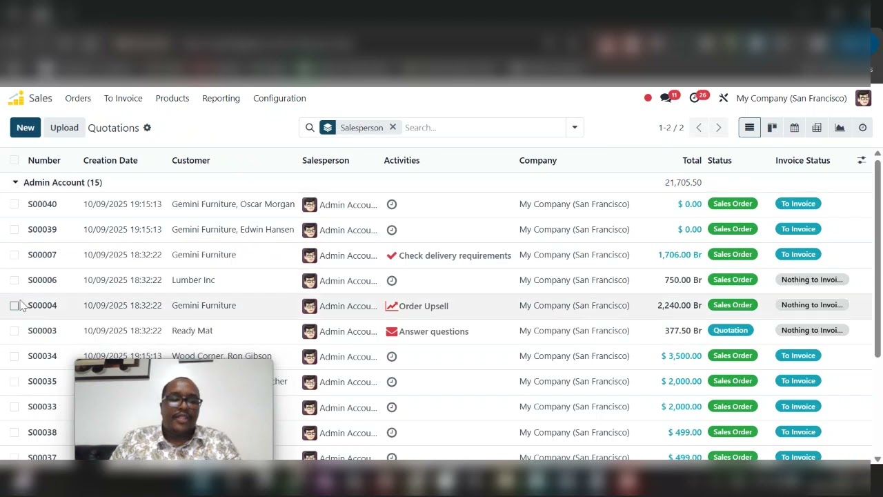 Sales in BridgeERP