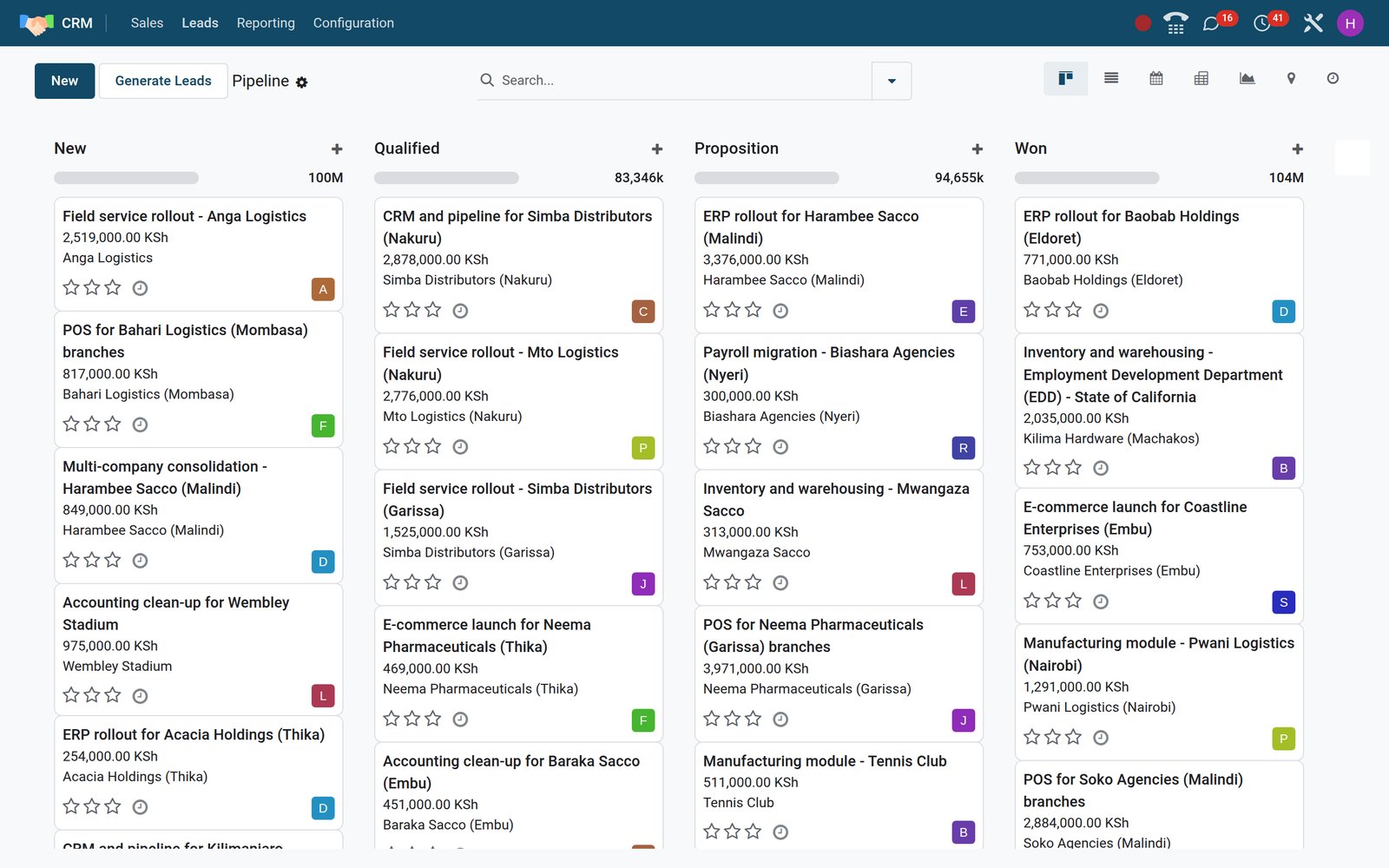 CRM in BridgeERP