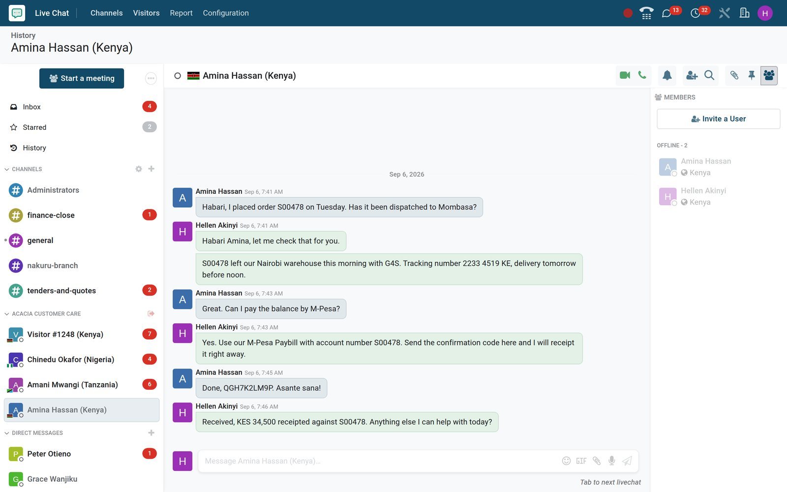 Live Chat in BridgeERP: Answer a website visitor in seconds and turn the chat into a quotation or a lead