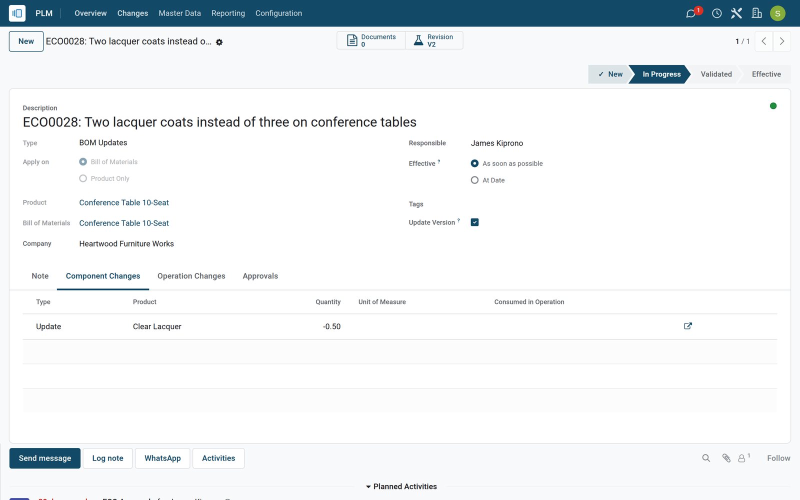 PLM in BridgeERP: Change a product without breaking production