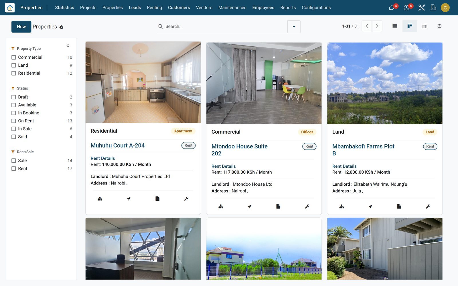 Property Sales & Rental Management in BridgeERP: Rent, sell and look after property from one system