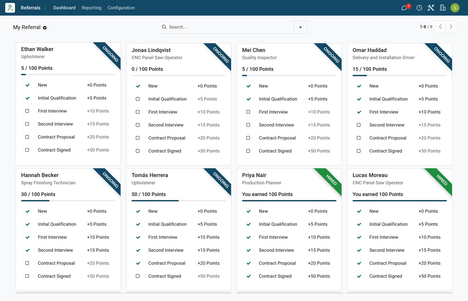 Referrals in BridgeERP: Let every employee refer a friend, and show them what each referral earns