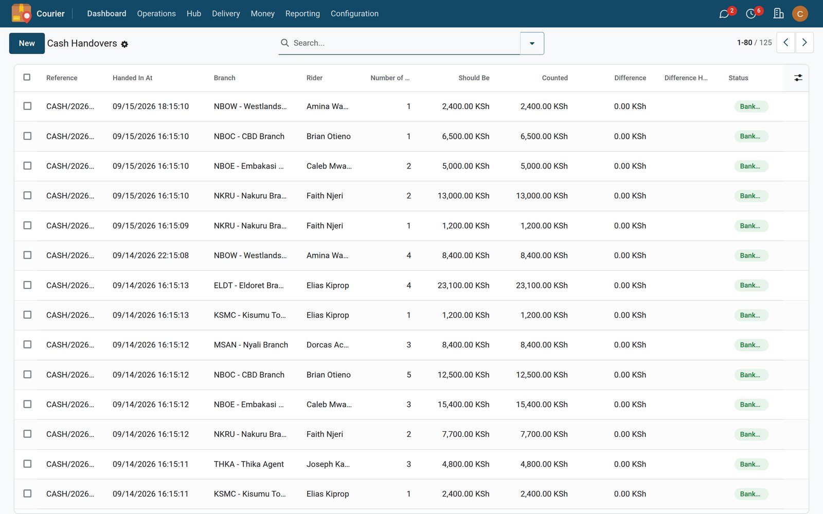 Cash on Delivery screen
