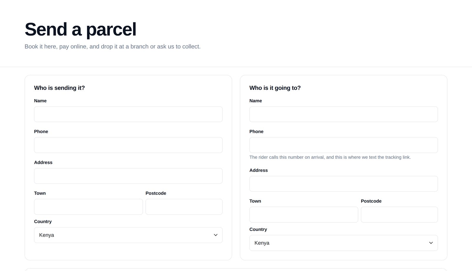 Customer Portal in the Bridge Courier: Self-service booking, address book, bulk upload and shipment history