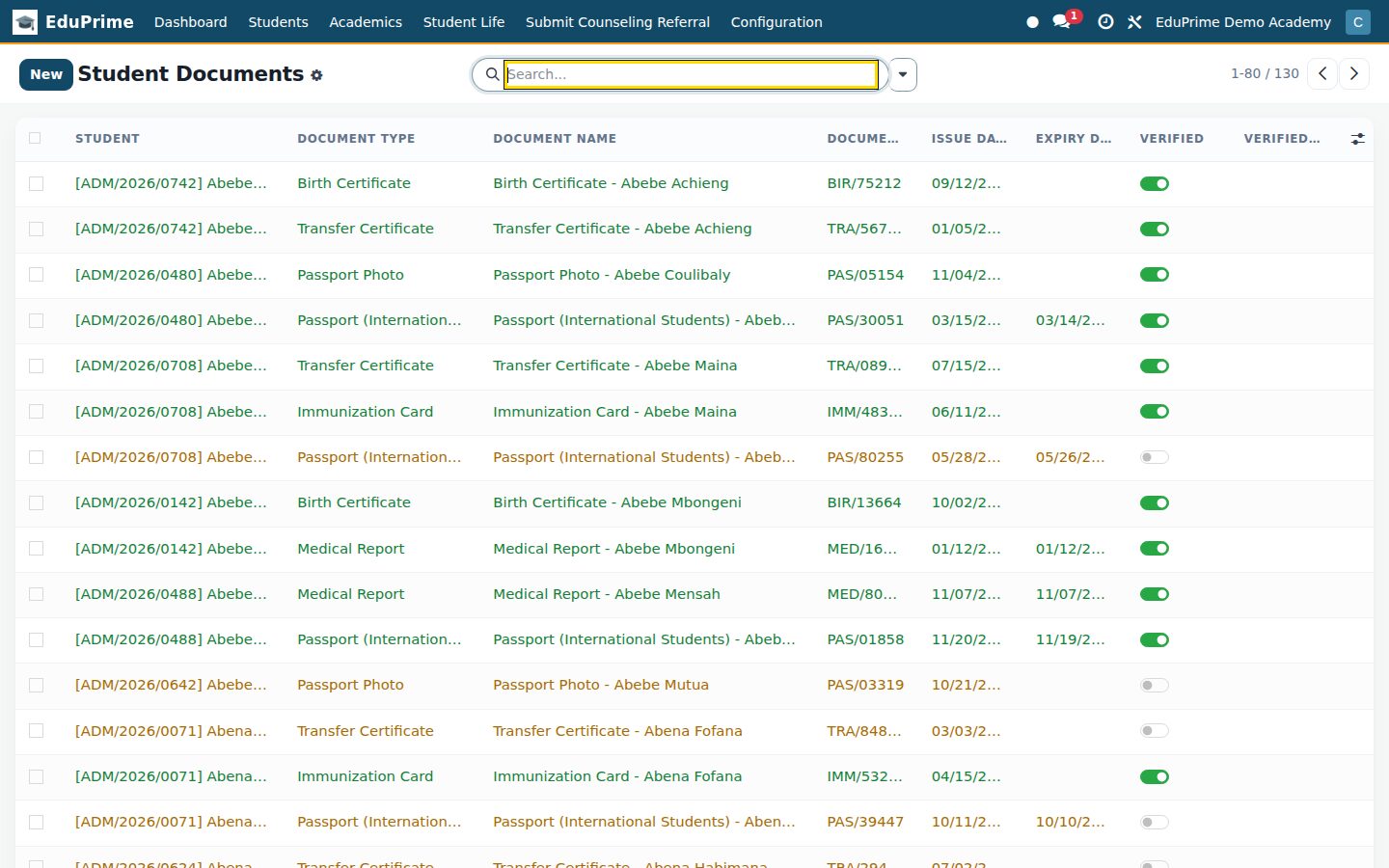 EduPrime Core — Configuration