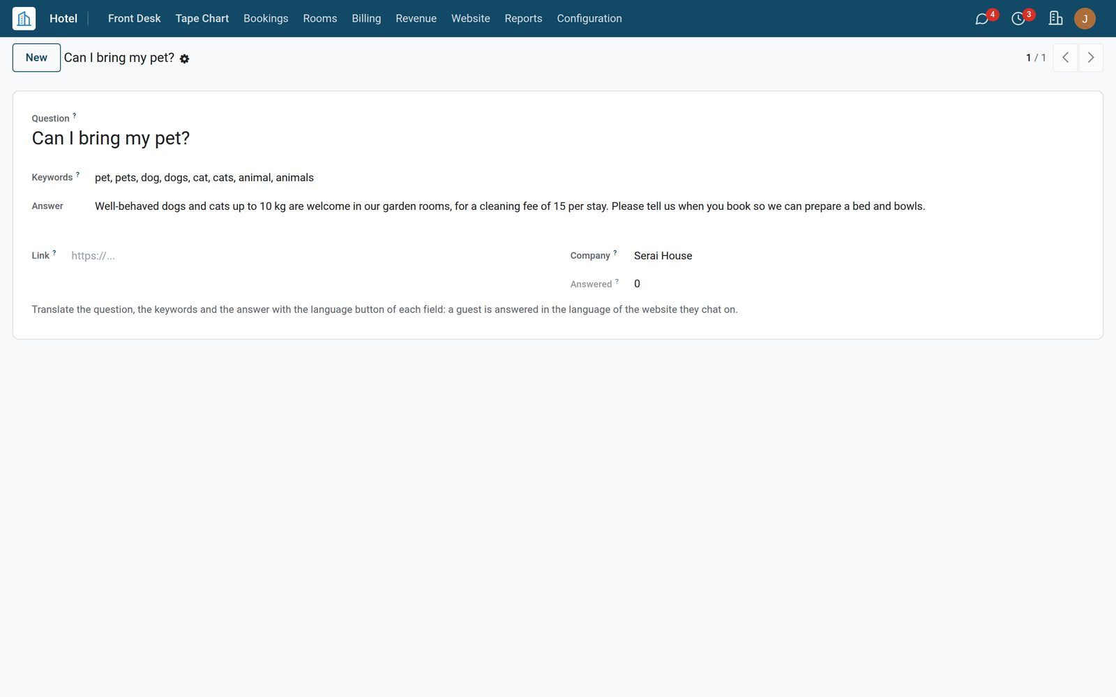 Chatbot & Guest Assistant: Your Own Questions and Answers