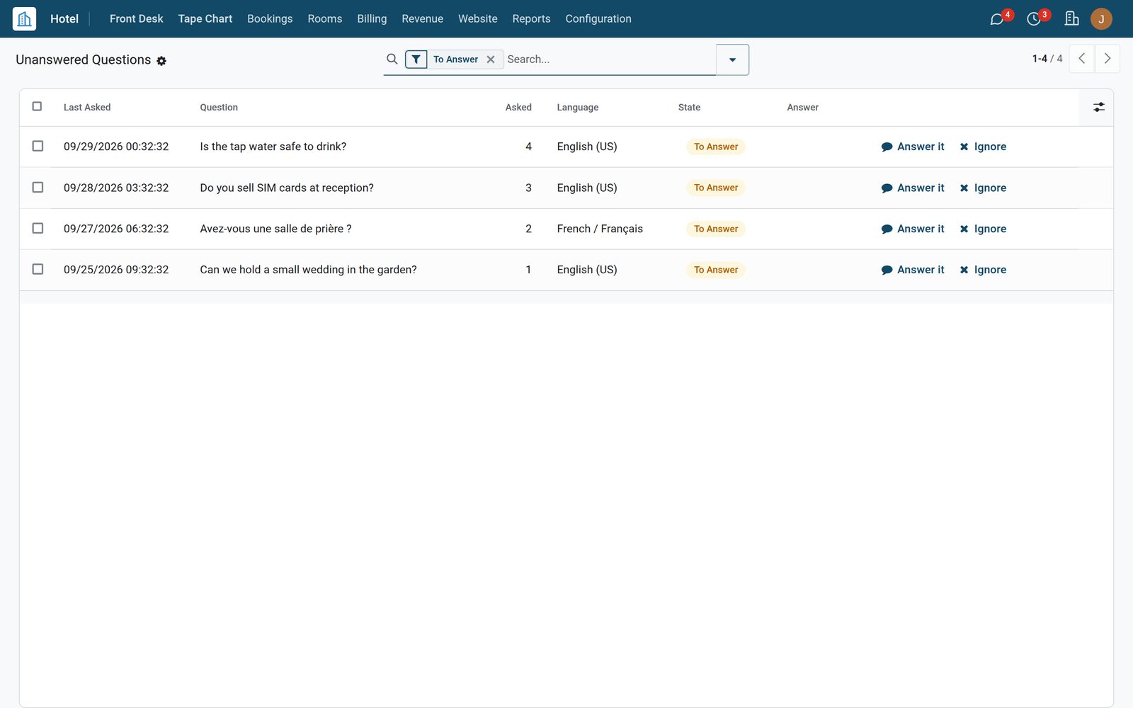 Chatbot & Guest Assistant: What It Could Not Answer, Kept for You