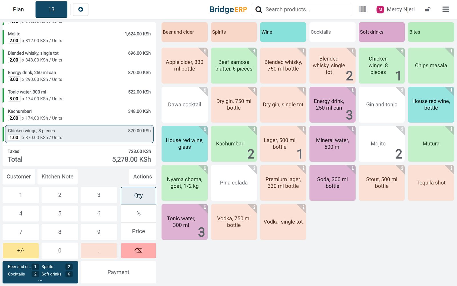 BridgeERP for bar & lounge: Tabs, happy hour and bottle stock for bars and lounges
