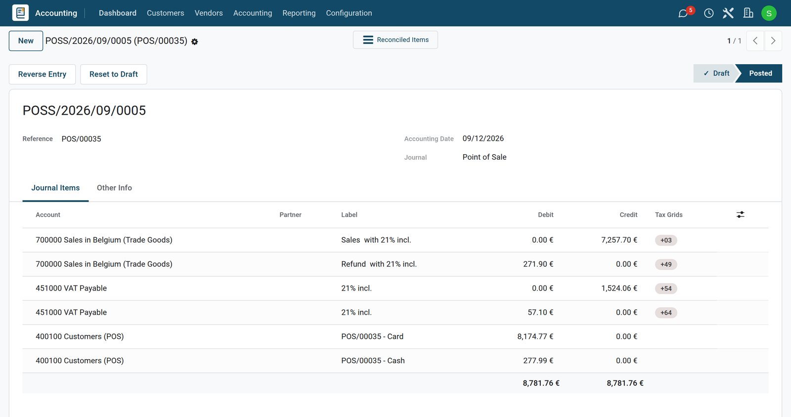 BridgeERP till closing journal entry with VAT tax grids