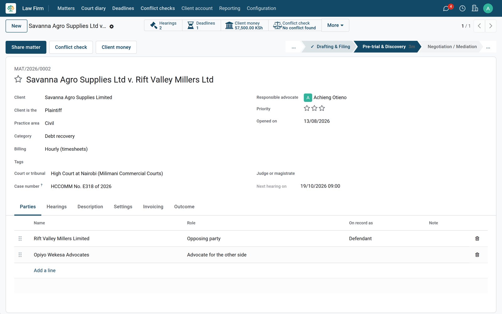 BridgeERP for law firm: Run matters, court dates and client money from one law firm system