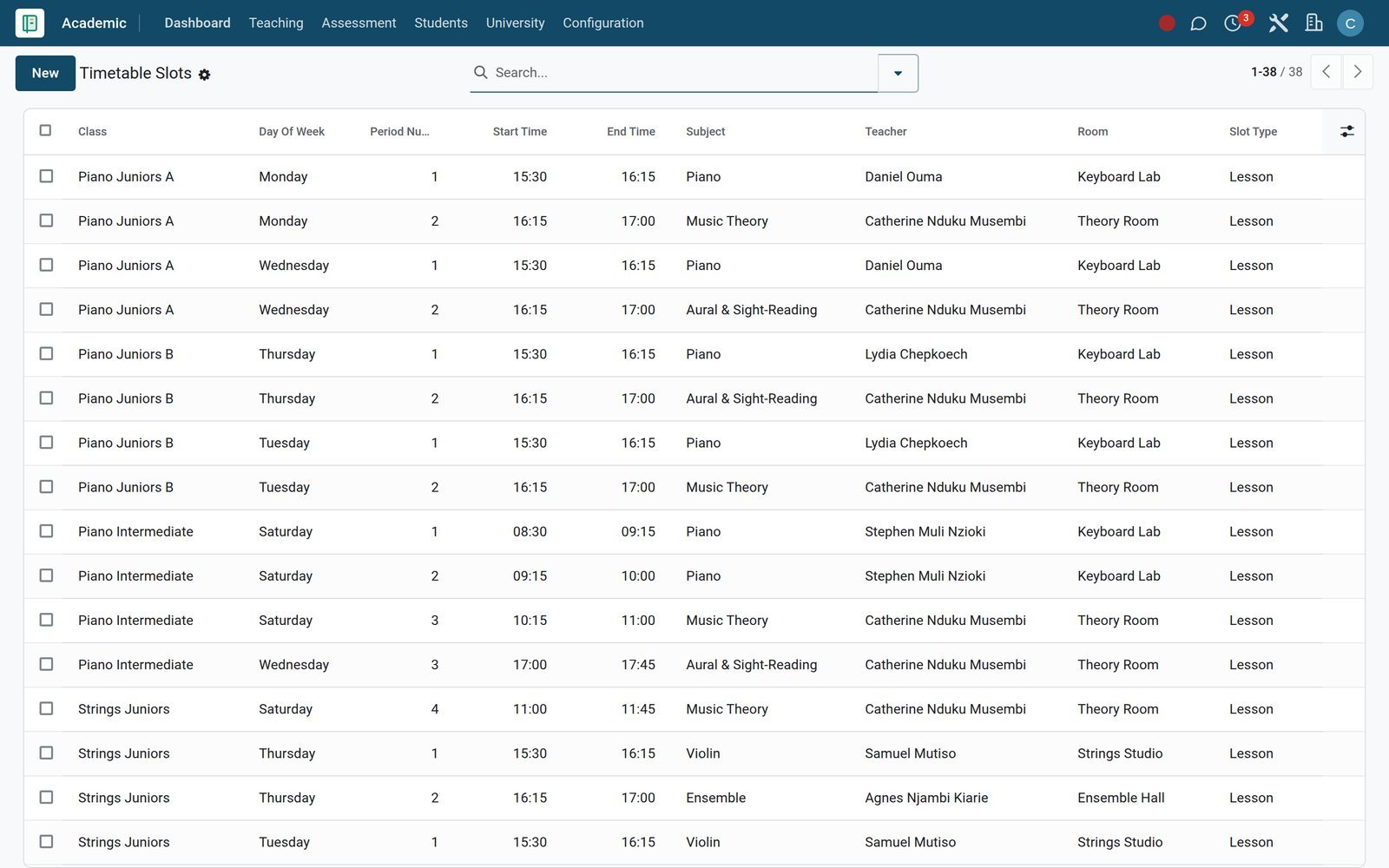 BridgeERP for music school management: Every lesson, teacher, room and tuition fee in one system