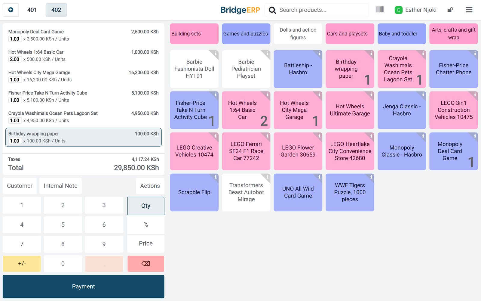 BridgeERP for toy store: Layaway, promotions and Christmas stock for toy shops