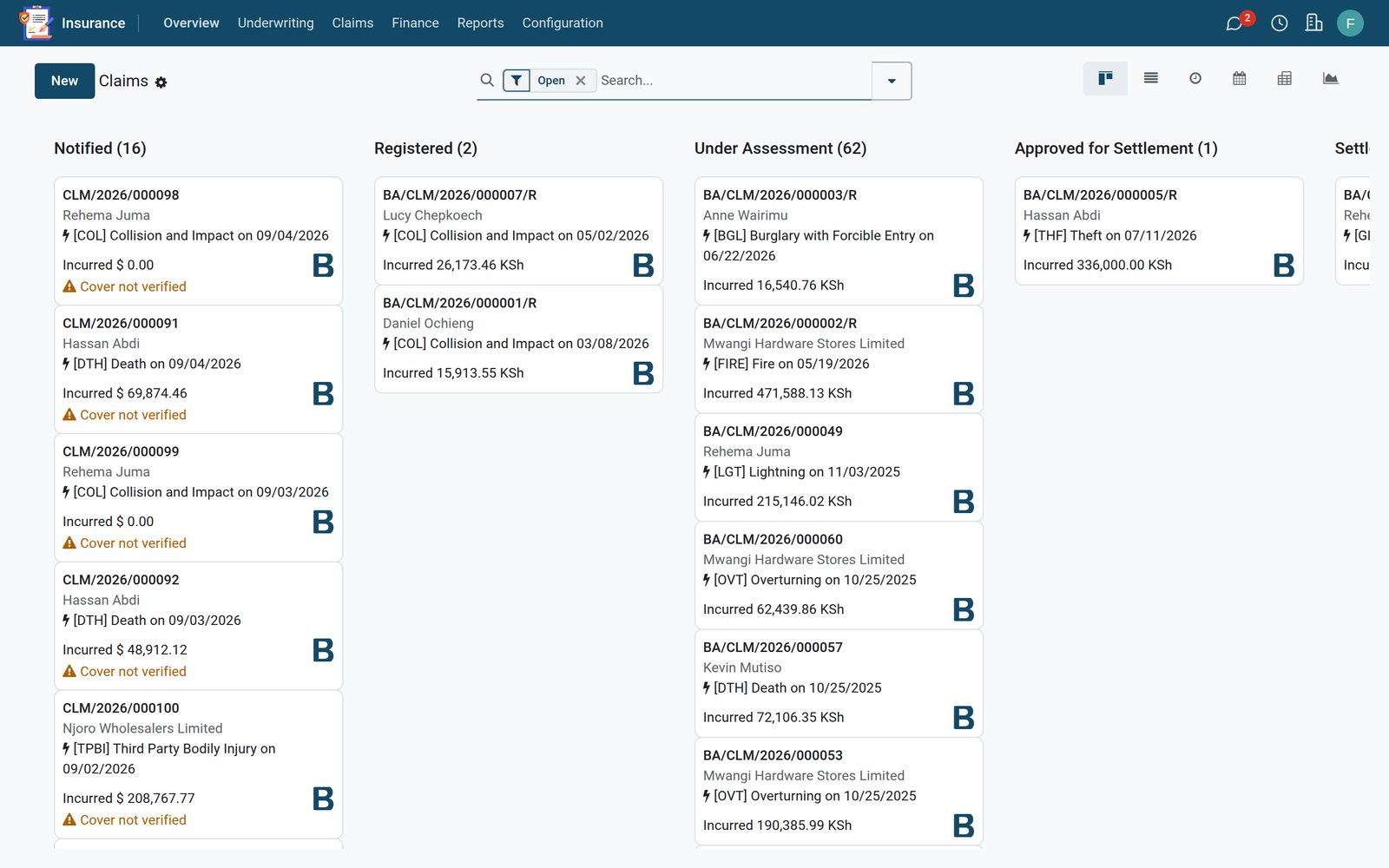 Insurance Management — Claims desk