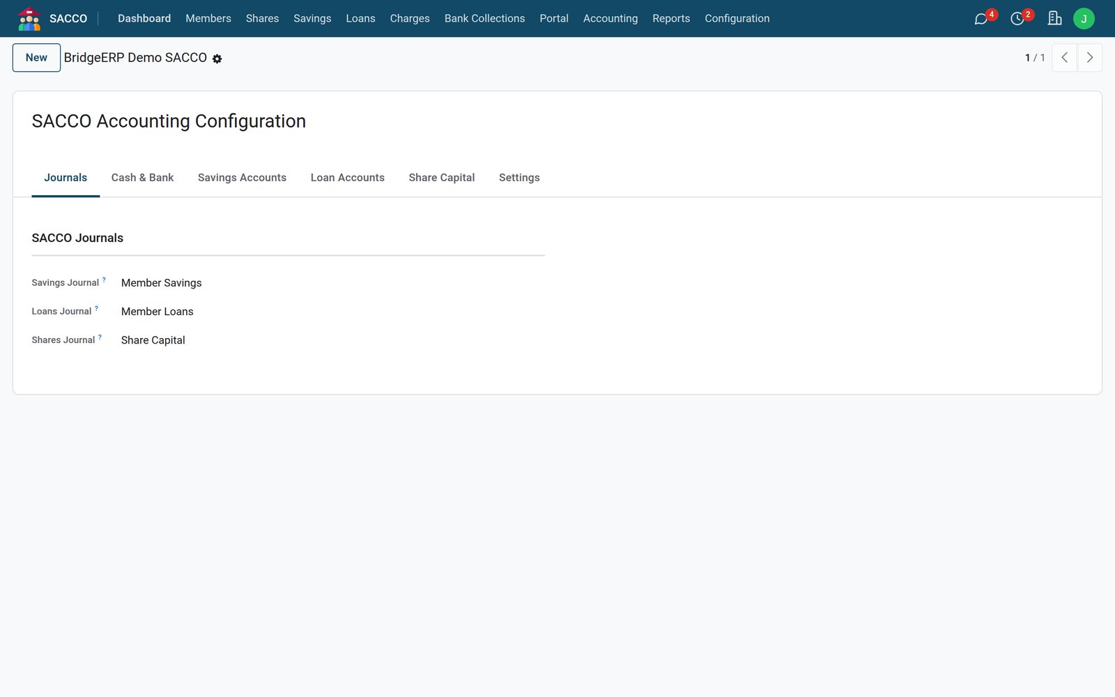 SACCO Accounting: The accounts every posting lands in
