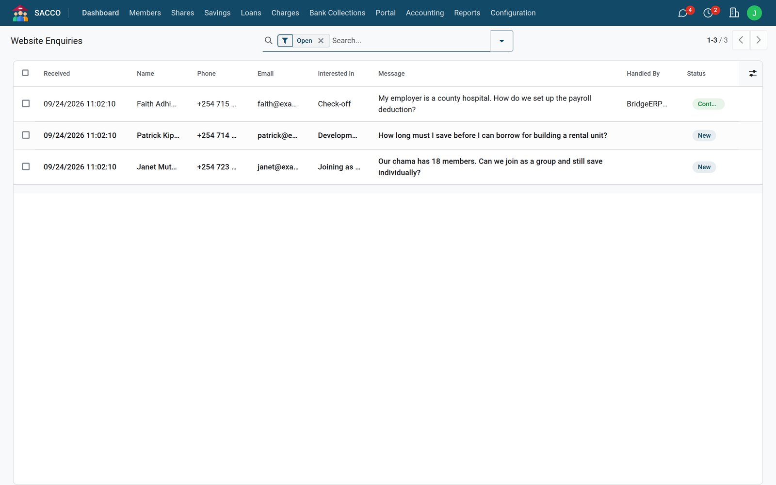 Member Portal screen