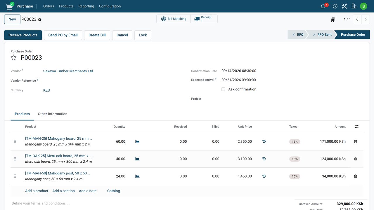 Purchase in BridgeERP
