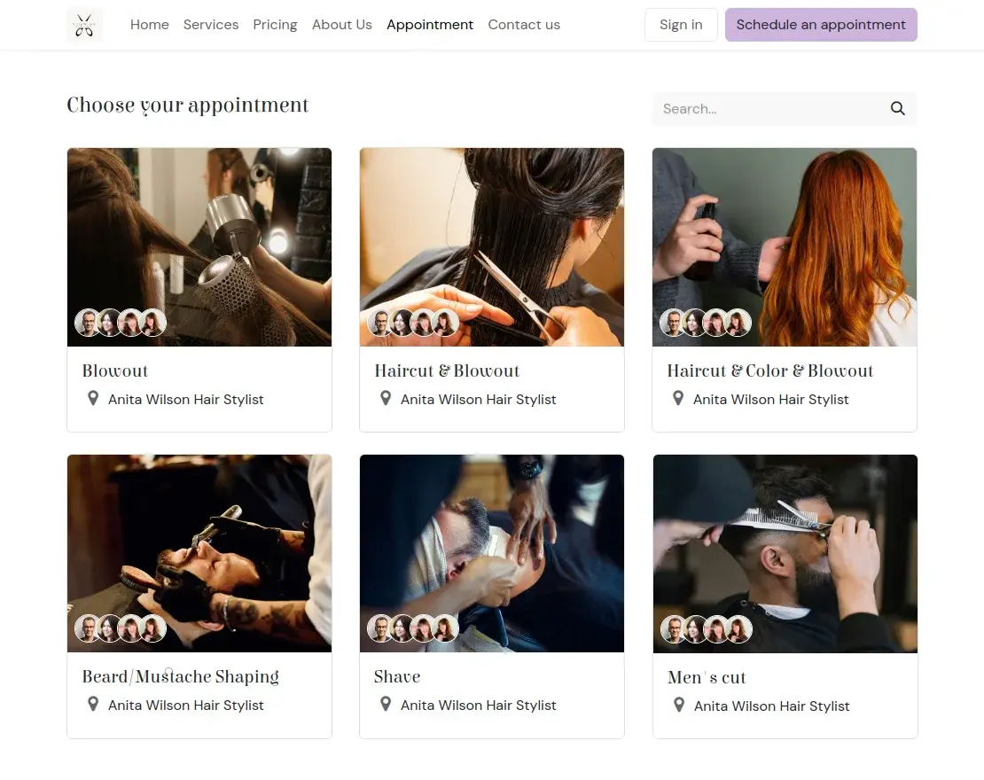 Modern Salon Dashboard