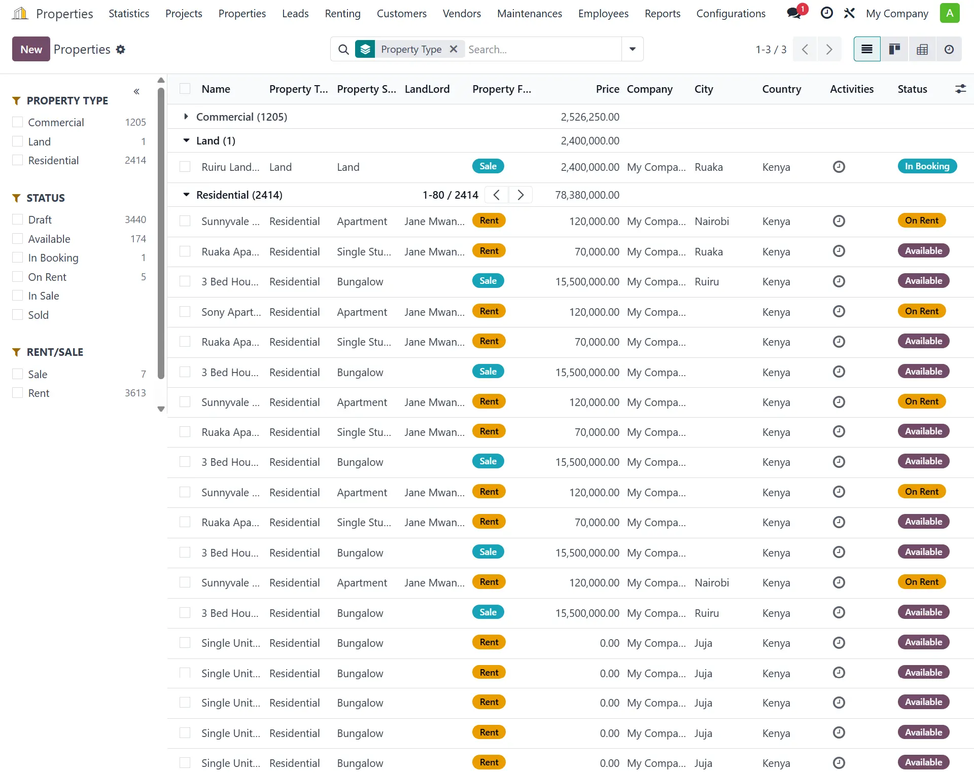 Property Management Interface