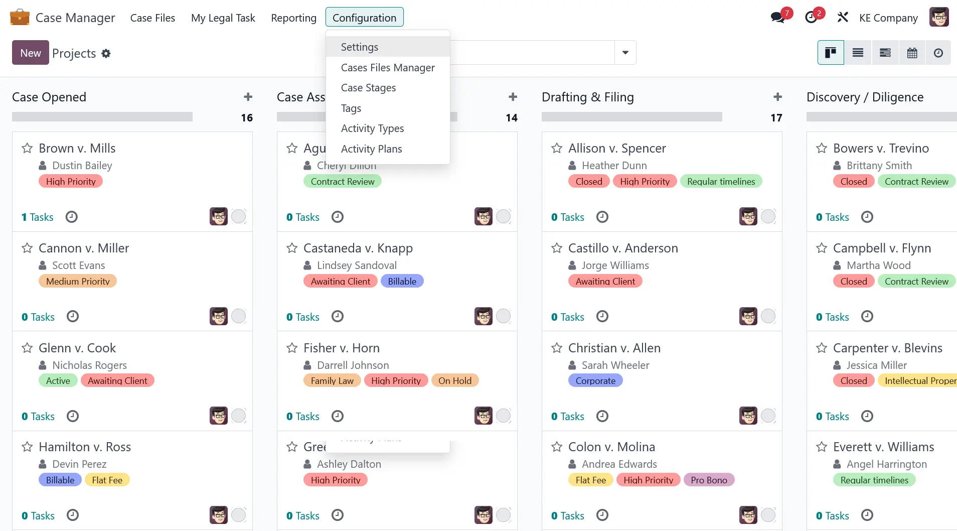 Legal Case Management Dashboard