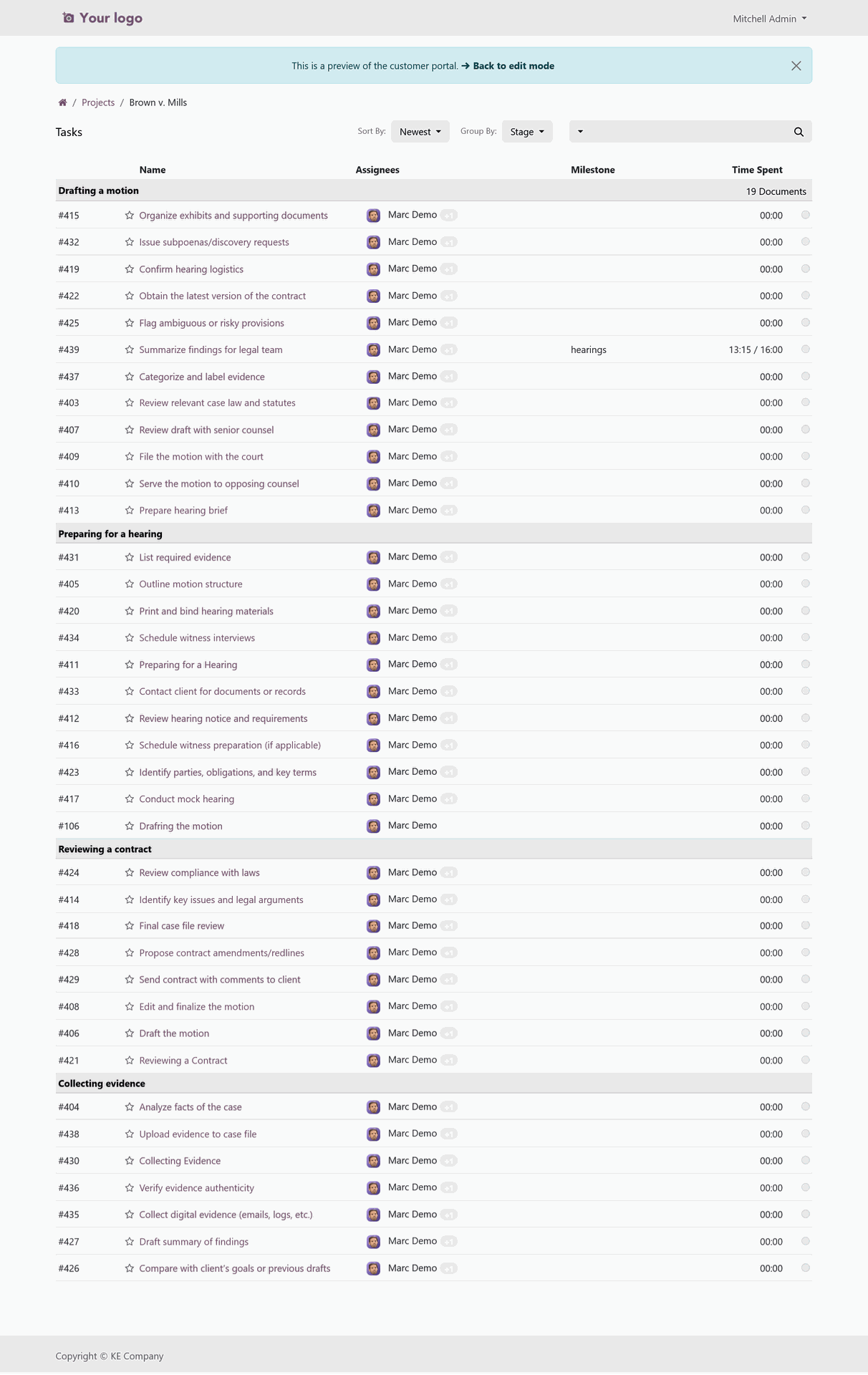 Client Portal Interface