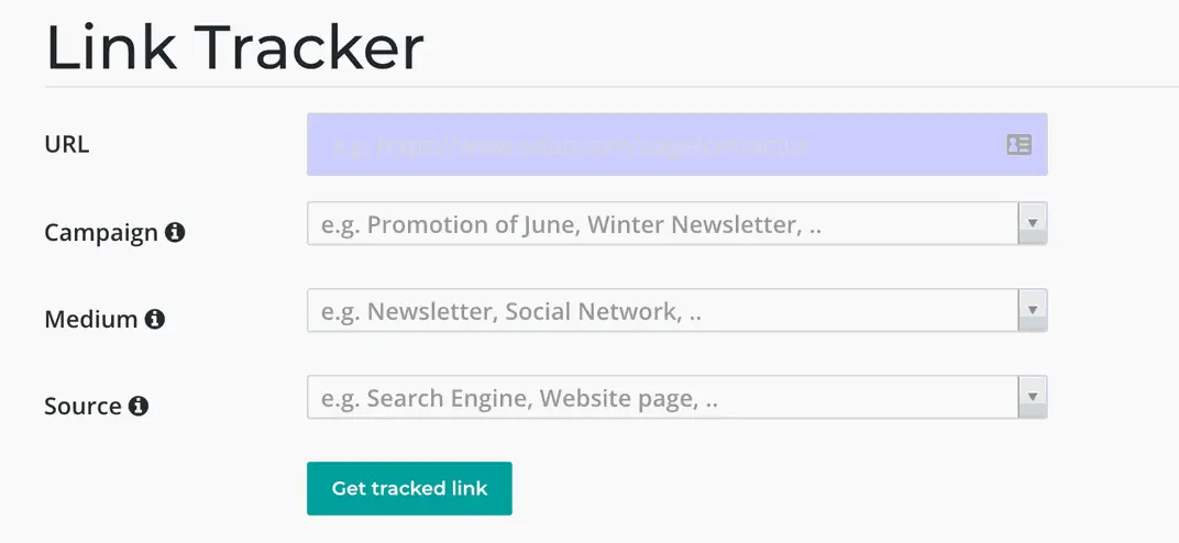 Link Tracking Interface