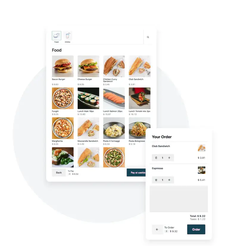 Self-service ordering interface